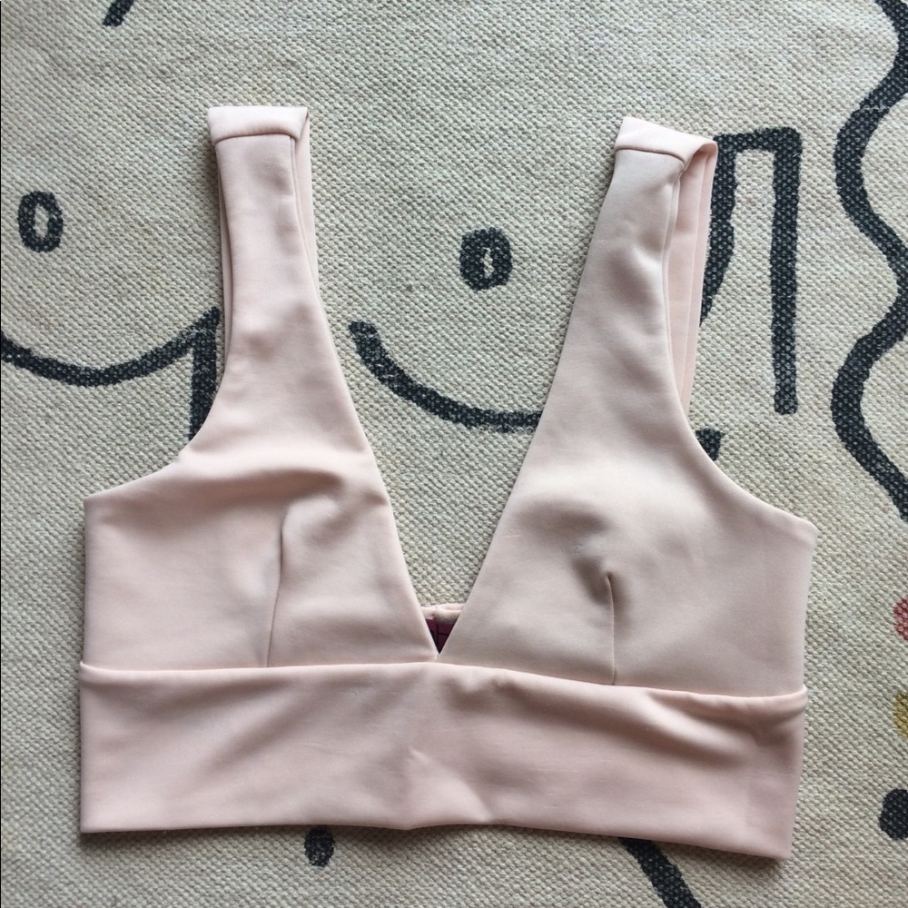 Pastel pink plunge crop top